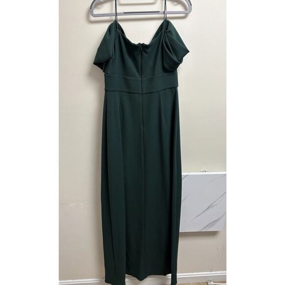 Sachin and Babi Brittany Gown Emerald Green Size 6 NWT Formal Cold Shoulder - Picture 5 of 7
